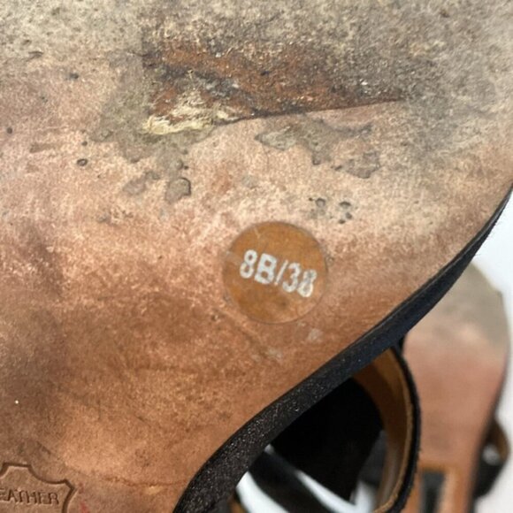 BCBGMaxAzria Black Bow Annabelle Sandals Heels Size 8 - Picture 8 of 11